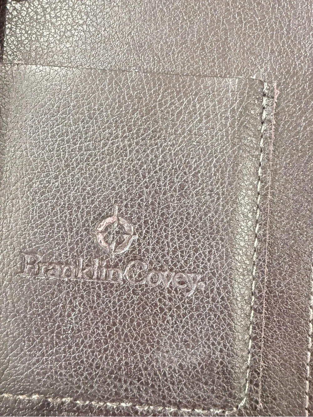 Vintage Franklin Covey Burgundy Leather 7 Ring Binder Zip Around Planner Pockets
